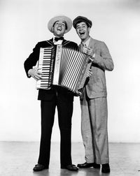 The Stooge movie poster featuring Dean Martin and Jerry Lewis, 1952 classic film art.