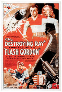Flash Gordon Movie Masterprint Poster featuring Jean Rogers and Buster Crabbe in Chapter 5: The Destroying Ray (1936)