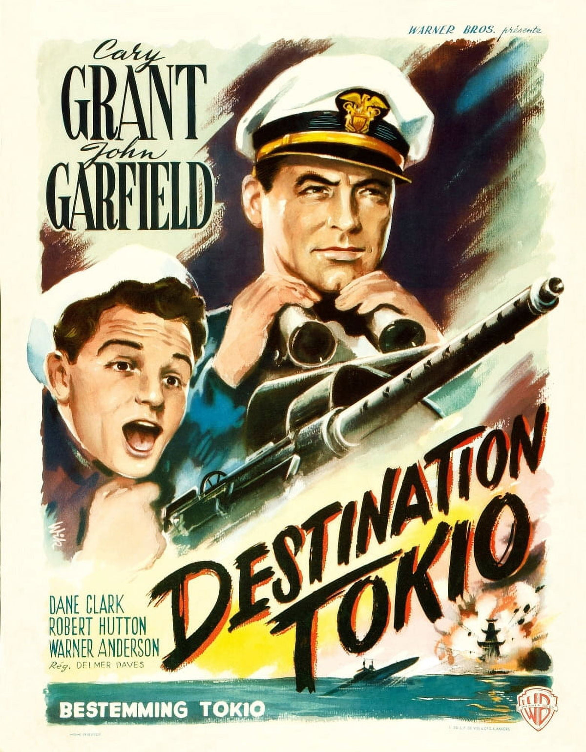 Destination Tokio Movie Poster Print featuring John Garfield and Cary Grant