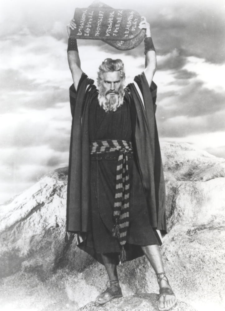 Charlton Heston Raising the Ten Commandments in Red Dress Photo Print
