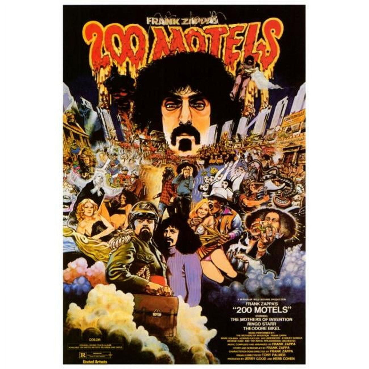 200 Motels Movie Poster Print featuring vibrant imagery