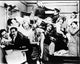 Black and white photo print of The Marx Brothers on set of A Night At The Opera