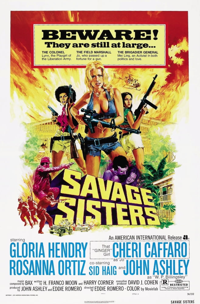 Savage Sisters Movie Masterprint Poster featuring Gloria Hendry, Cheri Caffaro, and Rosanna Ortiz