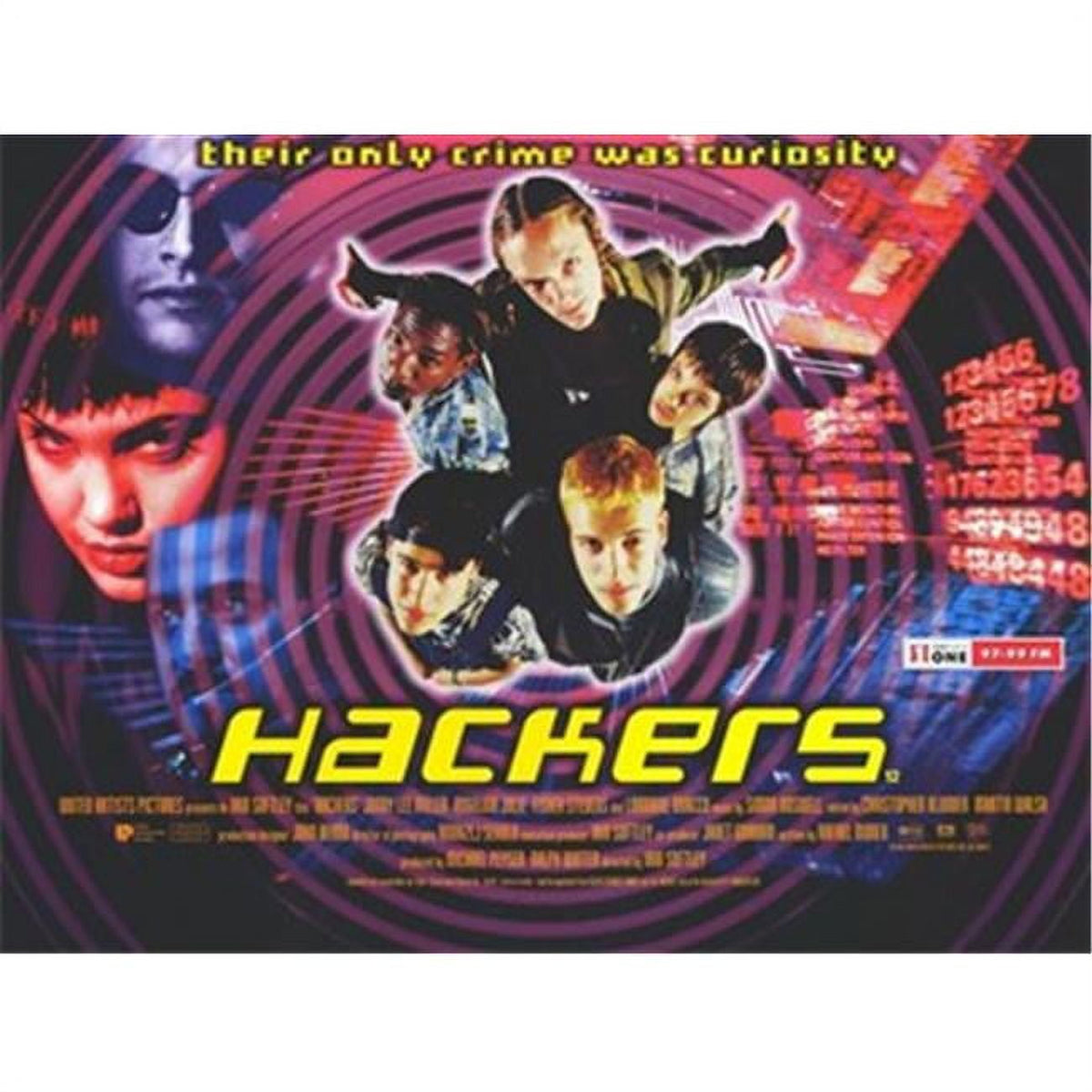 Hackers Movie Poster - 17x11 Print showcasing cyberpunk theme.