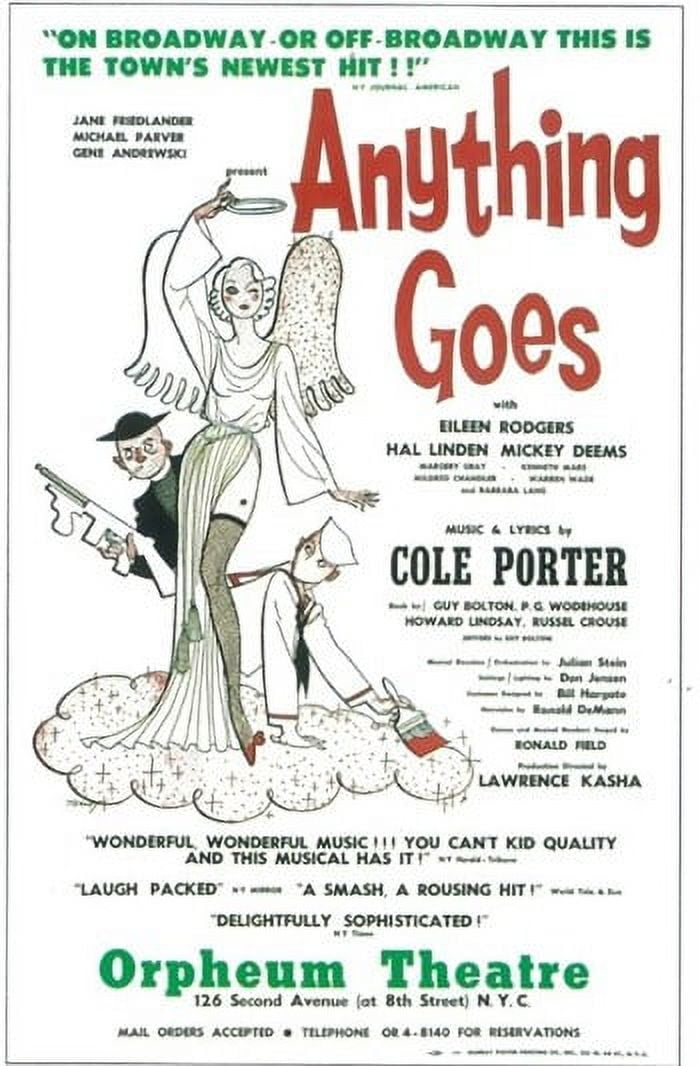 Anything Goes Broadway Movie Poster 11x17