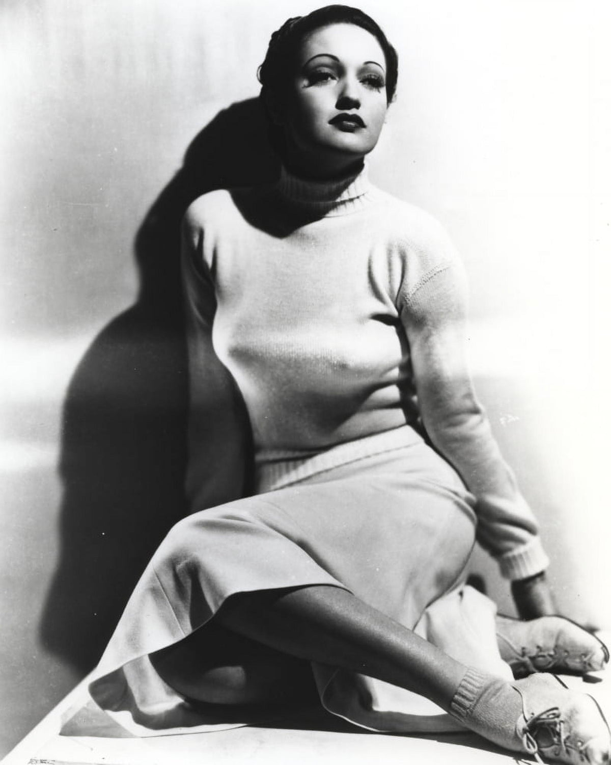 Dorothy Lamour classic photo print in turtleneck sweater.