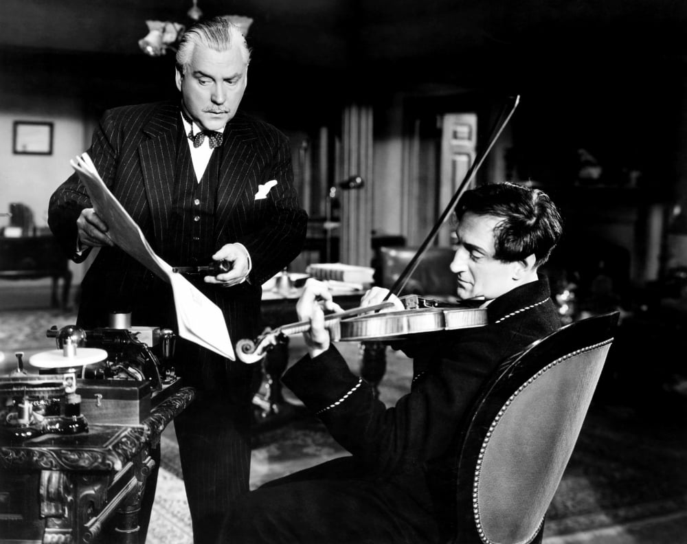 Sherlock Holmes and the Voice of Terror 1942 Photo Poster Print featuring Nigel Bruce and Basil Rathbone.