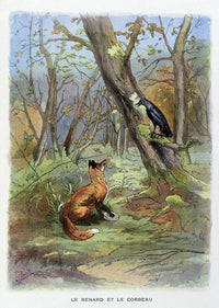 La Fontaine's Fables The Fox and The Crow Poster Print