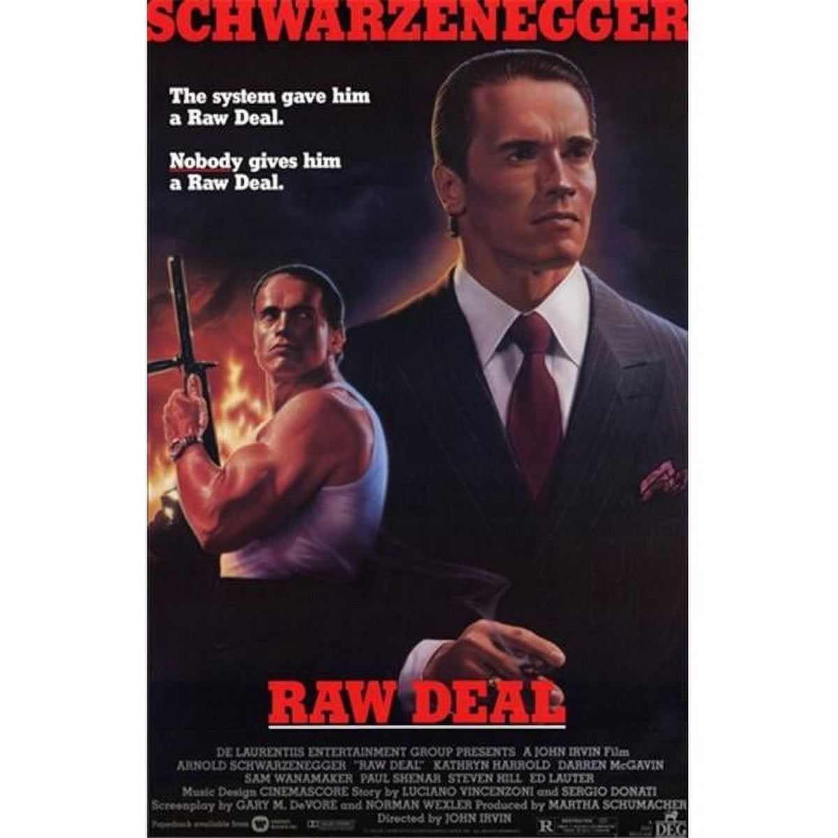 Raw Deal Movie Poster featuring classic action film art.