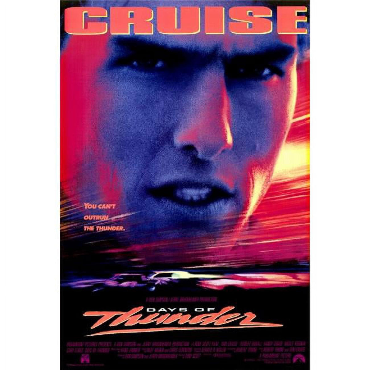Days of Thunder Movie Poster Print in 27x40 size featuring racing imagery.
