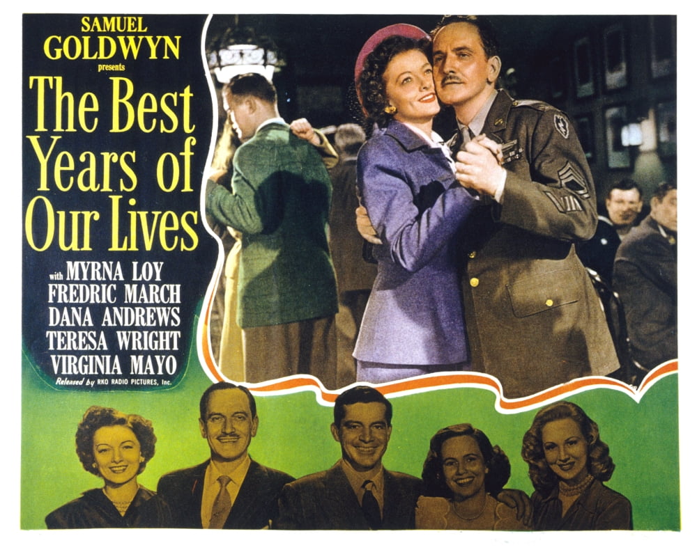 The Best Years Of Our Lives movie poster print featuring Myrna Loy and Fredric March from 1946.
