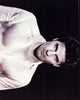 Close-up black and white photo print of David Boreanaz in a wet shirt.