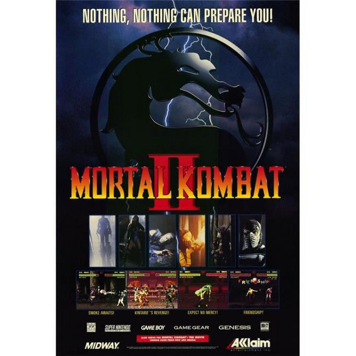 Mortal Kombat video game movie poster 11 x 17