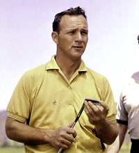 Arnold Palmer in Yellow Photo Print showcasing classic golf style.
