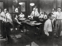 Black and white photo print of Twelve Angry Men in a conference room scene.
