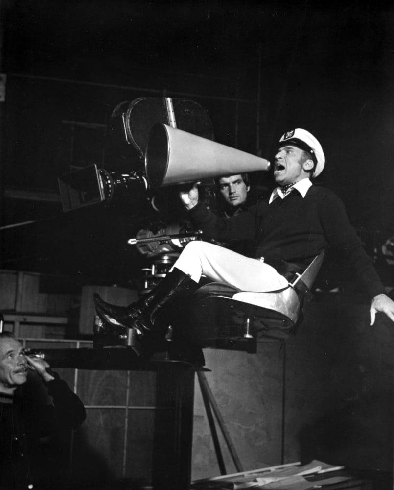 Mel Brooks Announcing in Navy Attire Photo Print