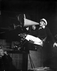 Mel Brooks Announcing in Navy Attire Photo Print