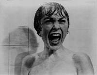 Black and white photo print of the iconic Psycho bath scene