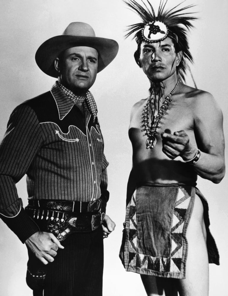 The Cowboy and The Indians poster print showcasing Wild West culture