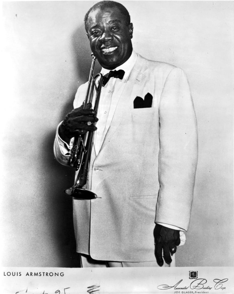 Portrait of Louis Armstrong photo print, capturing the essence of jazz.