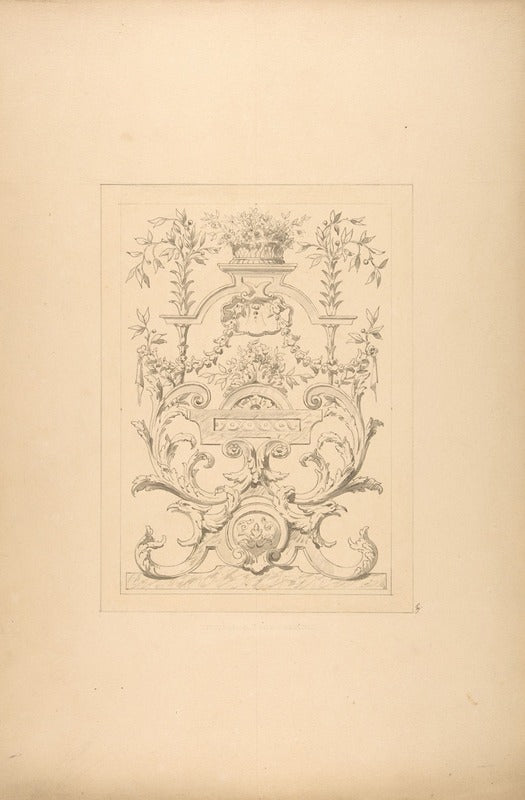 Baroque decorative panel design poster print by Jules-Edmond-Charles Lachaise in 18x24 size