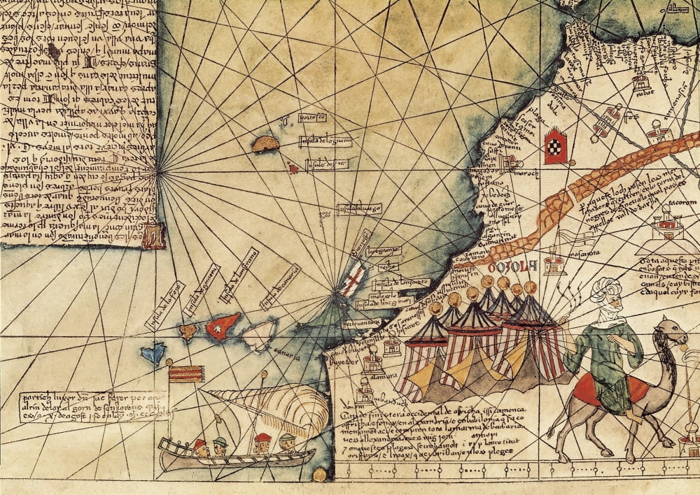 Catalan Atlas of Abraham and Jafuda Cresques Poster Print (1375)