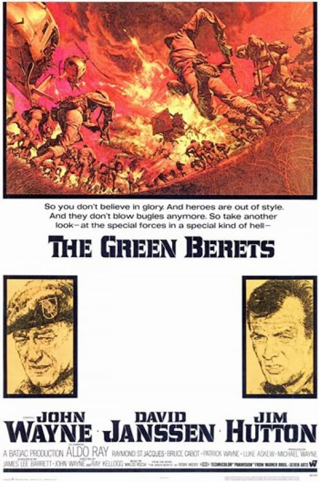 Green Berets Movie Poster 11x17 print showcasing military action.