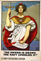 The Sword is Drawn - Navy Upholds It! poster print by Kenyon Cox, 1917 artwork.