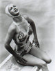 Carole Landis vintage photo print on a diving board looking up