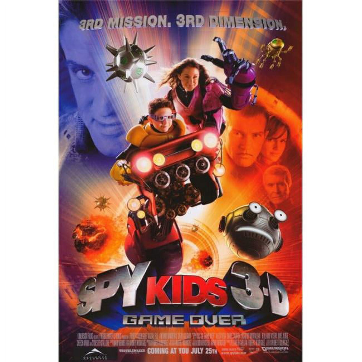 Spy Kids 3-D: Game Over movie poster print in vibrant colors, measuring 27x40 inches.