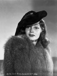Rita Hayworth posed in hat photo print, classic Hollywood style