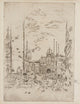 The Piazzetta art print by James Abbott McNeill Whistler showcasing Venetian architecture.