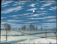 Winter Scene in Moonlight Poster Print by Henry Farrer