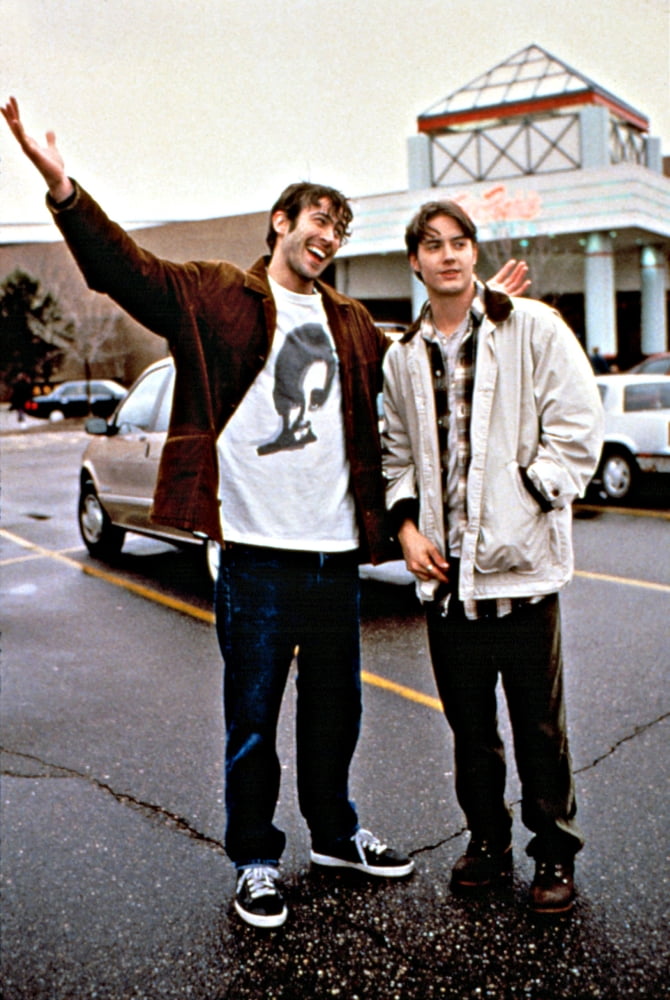 Mallrats movie poster featuring Jason Lee and Jeremy London from the 1995 film.