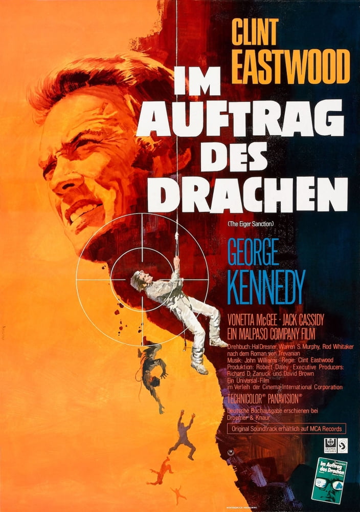 The Eiger Sanction movie poster print featuring Clint Eastwood.