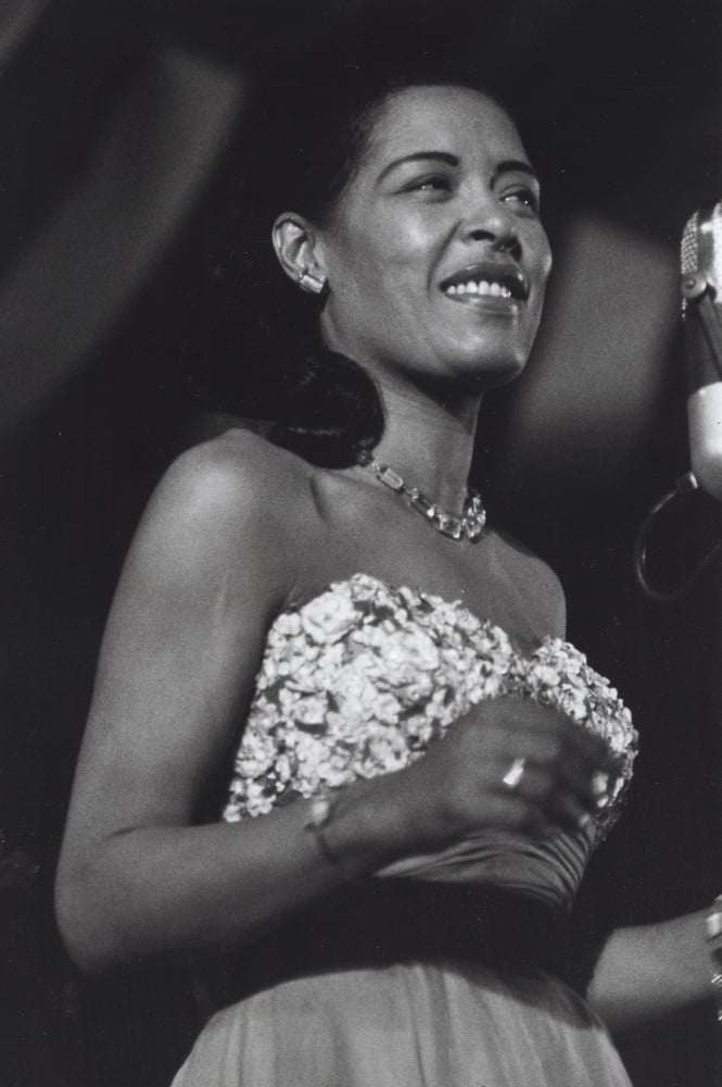 Billie Holiday performing on stage photo print