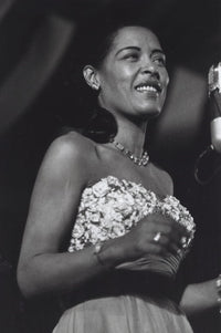 Billie Holiday performing on stage photo print