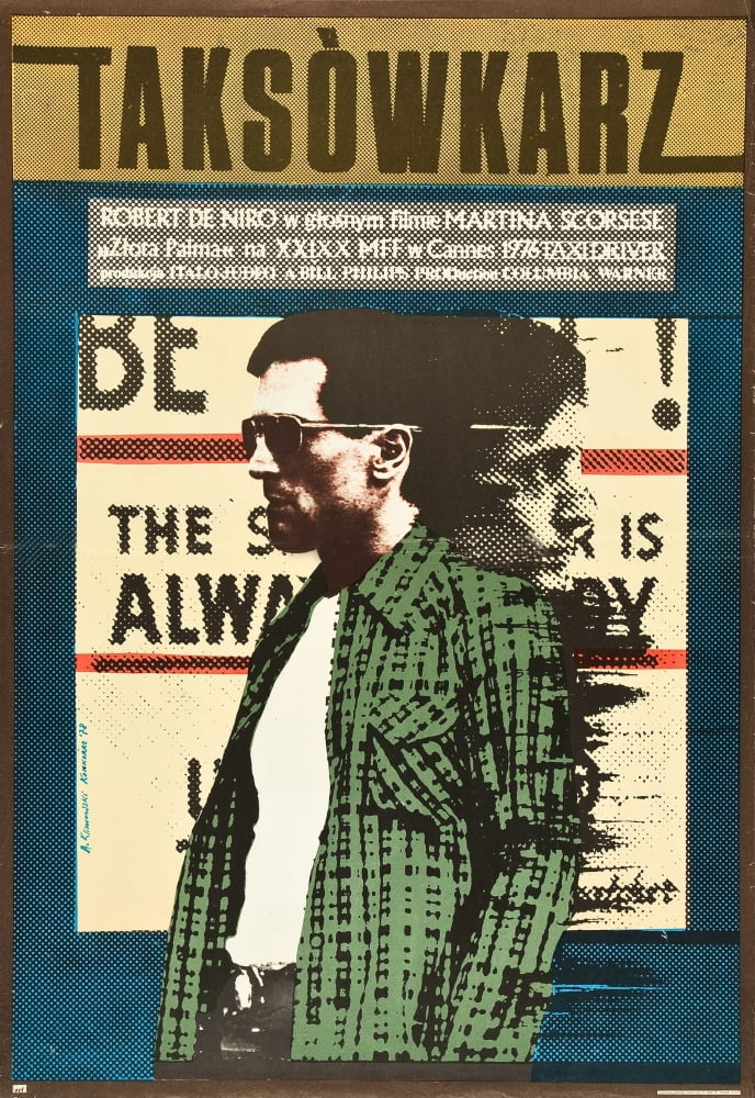 Taxi Driver movie poster print featuring Robert De Niro, 11x17 size.