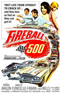 Fireball 500 movie poster print featuring Frankie Avalon, Fabian, Annette Funicello, and Julie Parrish.