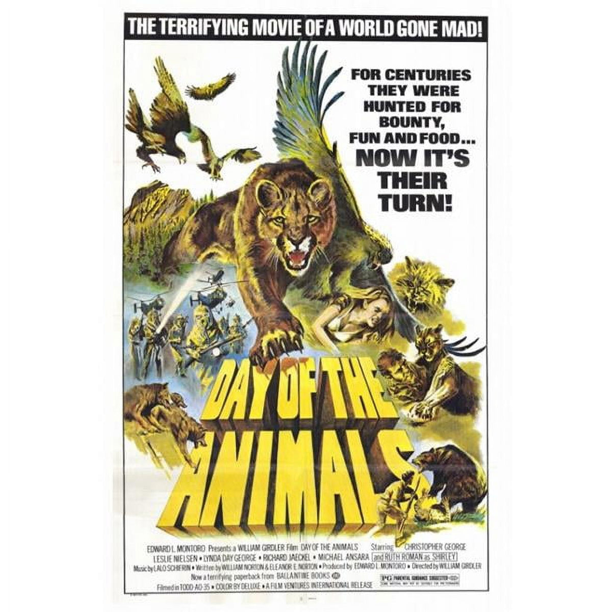 Day of the Animals movie poster print showcasing dramatic wildlife action.