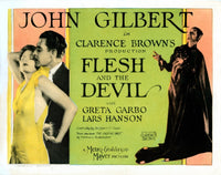 Flesh And The Devil movie poster featuring Greta Garbo and John Gilbert, 1926.