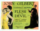 Flesh And The Devil movie poster featuring Greta Garbo and John Gilbert, 1926.