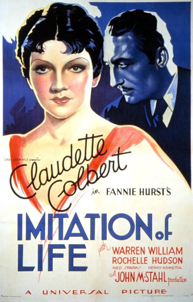 Imitation of Life movie poster featuring Claudette Colbert from 1934.