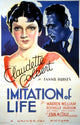 Imitation of Life movie poster featuring Claudette Colbert from 1934.