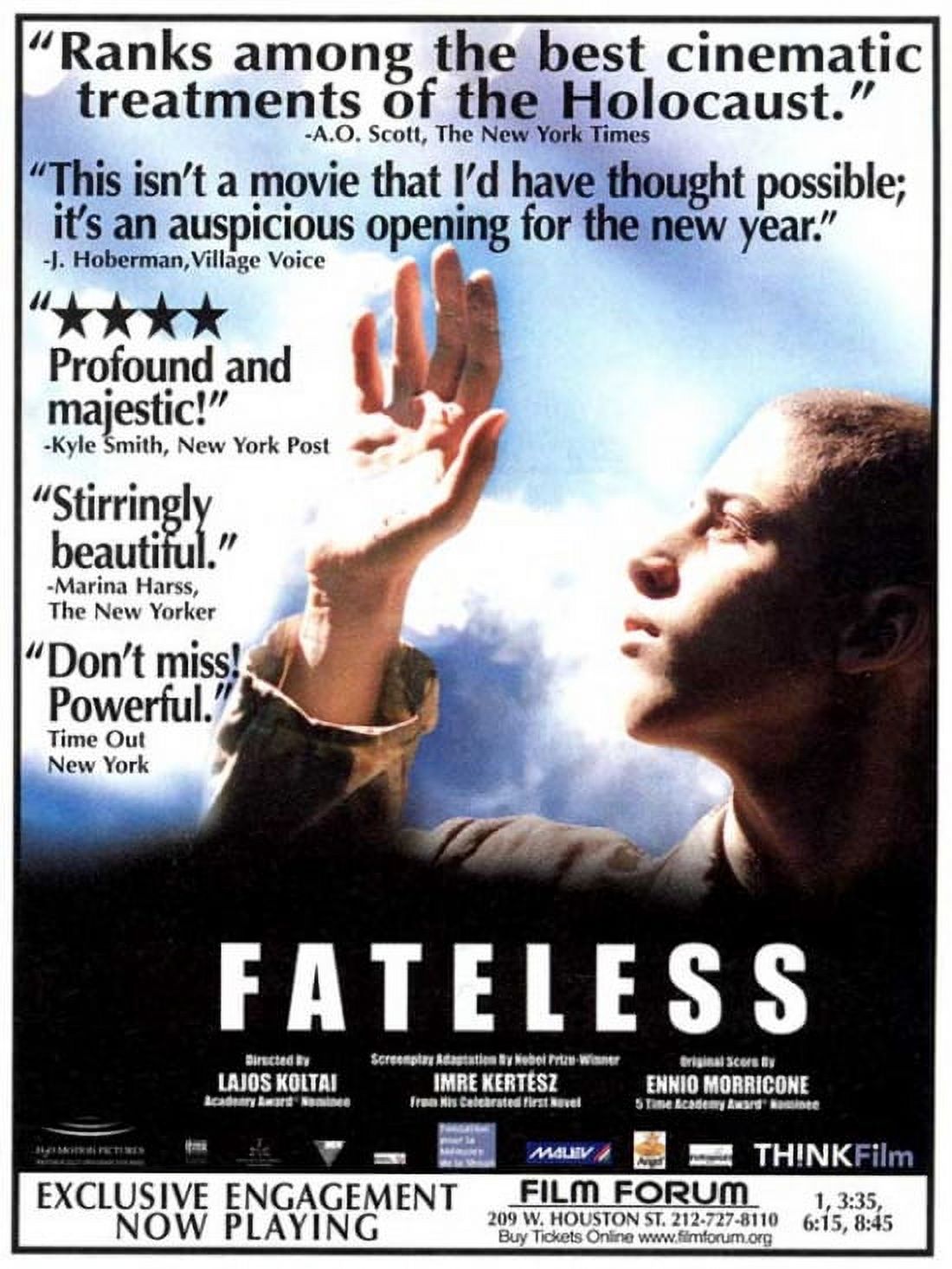 Fateless Movie Poster 11x17 print for film lovers