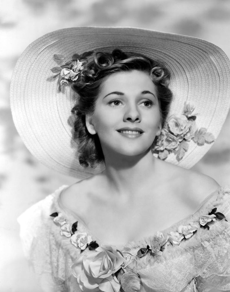 Vintage photo print of Joan Fontaine in classic style, available in multiple sizes.