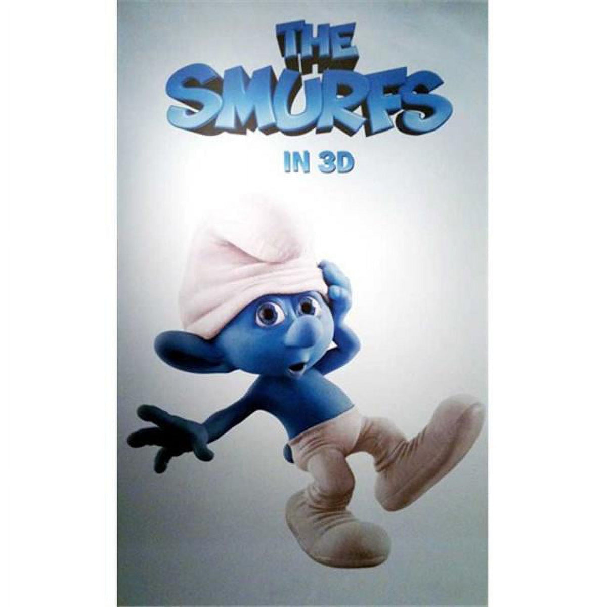 The Smurfs movie poster featuring vibrant blue characters in a fun design.