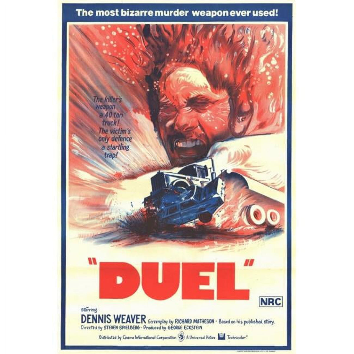 Duel Movie Poster Print featuring thrilling chase scene.