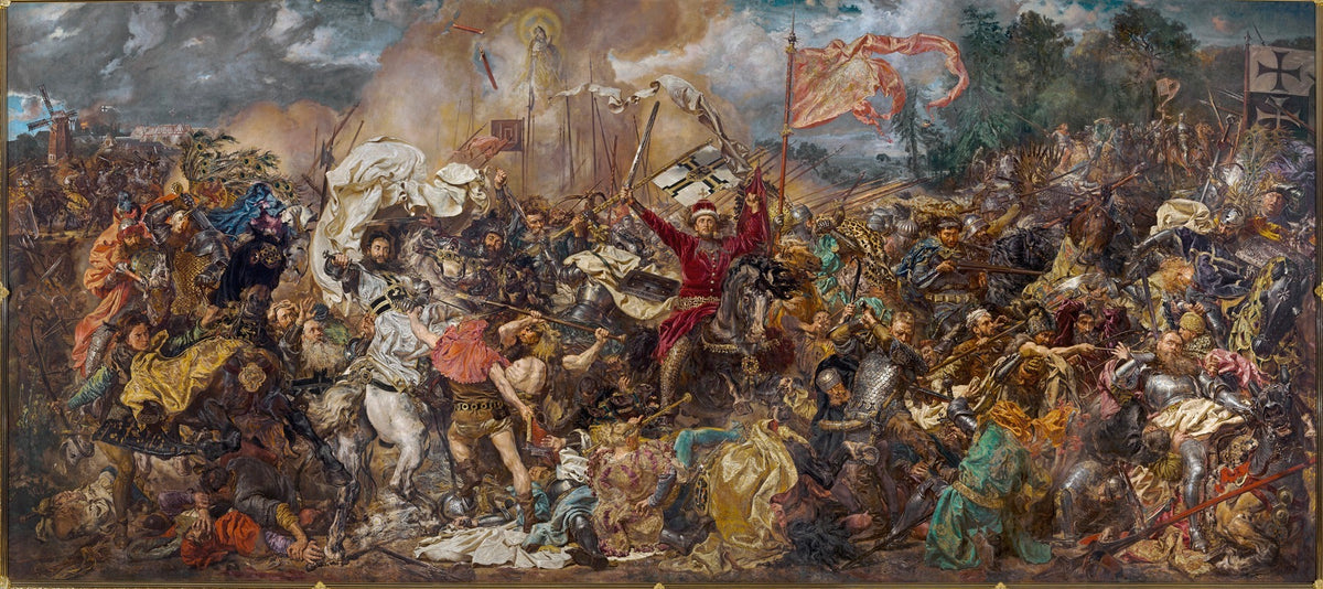 Battle of Grunwald (1878) art print by Jan Matejko, historical artwork for home decor.