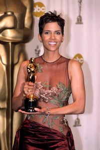 Halle Berry holding her Oscar at the Academy Awards print by Robert Hepler.